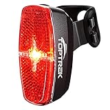 toptrek Fahrrad Rücklicht LED Rückleuchte mit Zmark Reflektor, Fahrradrücklicht Wasserdicht IPX4 Fahrradlicht Hinten für Rennrad MTB (Schwarz)