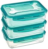 Amazon Basics - Frischhaltedosen-Set, luftdicht, 3-teiliges Set (3 x 1,2 l)