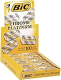 BIC Rasierklingen, 100 Stück, Chrome Platinum, für jeden Rasierhobel, Doppelkanten-Klingen,