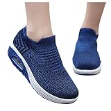 Dasongff Damen Schuhe Slip On Sneakers Freizeit Atmungsaktive Fitness Turnschuhe Plattform Air Leichte Outdoor Walking Schuhe Freizeitschuhe Laufschuhe Halbschuhe Joggingschuhe Running S