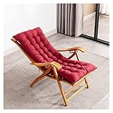 DUNAKE Liegestuhl Holz, Lounge Chair Outdoor, Liegestuhl, Holz Mid Century Modern Chair Liege Verstellbare 5-Positionen Klappbare Chaiselongue Mit Kissentasche Sessel Für Beach Y