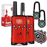 Monte Stivo® Walkie Talkie für Kinder | 8-teiliges Set mit Kompass & Badge | Als Geschenk Outdoor Spielzeug für Junge M