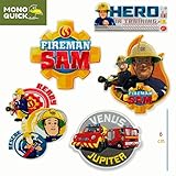 Mono-Quick 367 Fireman Sam Patches zum Aufbügeln, Aufkleben oder Aufnähen, Polyester, mehrfarbig, MD, 5