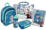 Scooli Frozen Rucksack Set 5-teilig für Mädchen Kindergarten I Kindergartenrucksack Set 5-TLG. Anna und ELSA mit Rucksack, Brotdose, Trinkflasche, Notizblock und Fashion Designer Malb