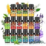 Ätherische Öle Set 16pcs, Reines Natürliche Duftöle für Diffuser, Ätherisches Öl Lavendel, Zimt, Mint, Zitronengras, Orange, Ätherische Öle Geschenkset, Essential Oils Aromatherapie Aroma Diffuser Ö