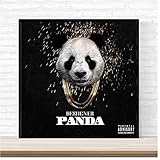 Desiigner Panda Poster 2016 Single Hip Hop Rap Song Album Cover Art Wand Leinwand Malerei Druck Wohnzimmer Dekoration-24x24 Zoll Kein R
