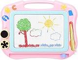 Magnetische Maltafel Zaubertafeln für Kinder, Magnettafel Zaubermaltafel Zeichentafel Reisegröße-Bunt Löschbar Zeichenbrett Lernspielzeug für Kinder Geschenk 3 4 5 Jahre alt (Rosa)