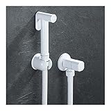 JMXD Weiß Toilette Bad Bidet Set Kaltes Wasser Bidet Handbrause Sprayer Hochdruck Bidet Toilettensprüher Messing Runde Hand Bidet Sprayer Wandhalterung Tuch Windel Sprayer Mit Duschschlauch,A Typ