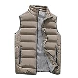 HUYURI Herren Weste Ultraleich Jacke Kurze Mode Weste Steppweste Gesteppt Winter Warme Übergangsweste Winterjacke mit Reißverschluss Männer Tasche Jacke C