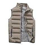 HUYURI Herren Weste Ultraleich Jacke Kurze Mode Weste Steppweste Gesteppt Winter Warme Übergangsweste Winterjacke mit Reißverschluss Männer Tasche Jacke C