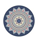 nuveti Große Meditationsmatte, rutschfest, rund, Yogamatte, Naturkautschuk mit Wildlederoberfläche, Trainingsmatte, perfekt zum Meditieren, Dehnen, Yoga (140 cm x 3,5 mm dick)
