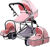 Dakecy Kinderwagen 3 In 1, Multifunktional Buggy, Verstellbare Konstruktion, Liegewagen, Kinderwagenset, Liegeposition, Zusammenklappen, Für Kinder Bis 3.5 J