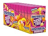 Mentos Fruit-Zuckerfrei, 10 x 45g Böxli, Frucht-Kaubobons mit Orange + Zitrone + Erdbeere Geschmack