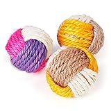 Sisal Ball Katze 3 Stck Interaktiver Sisalball Katzenspielzeug Sisalball Kätzchen Spielzeug Interaktive Haustier Katzen Spielzeug Bälle Umweltfreundliche Kätzchen Bälle (3 Stück)