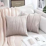 MIULEE 2er Set Kissenbezüge Samt Dekokissen Sofakissen Dekorative Kissenbezug Kissenhülle Couchkissen Streifen Deko mit Verstecktem Reißverschluss Sofa Wohnzimmer Schlafzimmer 40x40 cm Heart W