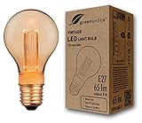 greenandco® Vintage Design LED Birne im Retro Stil zur Stimmungsbeleuchtung E27 A60 Edison Glühbirne, 2W 65lm 1800K extra warmweiß 320° 230V flimmerfrei, nicht dimmbar, 2 Jahre G