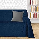 Byour3® Sofabezug Baumwolle 1 2 3 4 Sitzer LICHT Sofa Cover Schutzhülle Sofaüberwurf L U Form für Ecksofa Sofa Couch Abdeckung Alles Couchbezug Abwaschbar (Blaue Marine Dakar, 3 Sitzer)