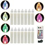 YESDA RGB Flammenlose LED Taper Weiß Christmas Kerzen Licht Kerzen betrieben, mit Fernbedienung, für Weihnachten, Weihnachtsbaum, Hochzeit, Votiv, Hochzeitsdeko, Partys, Geburtstags (30 Stück)