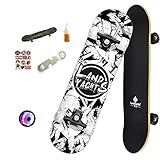 SSYC Skateboard 30.9'Standard Complete Skateboards Professionelles Complete Board Mit Konkaven Skateboards - Ideal Für Anfänger, Erwachsene, Jugendliche, Jugendliche U