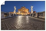 Artland Poster Kunstdruck Wandposter Bild 60x40 cm Querformat Stadtbilder Rom Italien Architektur Engelsburg Antik U2FD