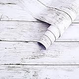 Arthome Grau Holzmaserung Möbelaufkleber Selbstklebende, PVC-Vinyl Dick Langlebig Wasserdicht Retro Tapete, DIY ist Geeignet für Küche,Badezimmer,Arbeitsplatte( 43.5×305cm)