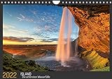 Island - Die schönsten Wasserfälle (Wandkalender 2022 DIN A4 quer)
