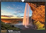 Island - Die schönsten Wasserfälle (Wandkalender 2022 DIN A4 quer)