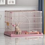 DBKJ Pet Playpen Rabbit Käfig Eisenzaun Extra Große Haus übung Trainingsraum Für Hunde Kaninchen Guinea Pig Bird Guinea Igelhog Cage(Size:L:86 * 61 * 58cm,Color:Rosa)