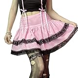 Foruoneis Plaid Rock Hohe Taille Plissee Minirock Tartan Schuluniform Röcke A-Linie Tennis Skater Skorts, rose, 36