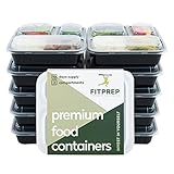 FITPREP® Original 3 Fach Meal Prep Container 10er Pack Kompakt, platzsparend und dennoch 1 Liter Volumen inkl. Rezeptheft, Zertifiziert B