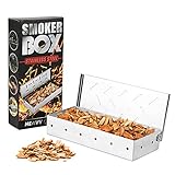 Baskiss Räucherbox, Smokerbox aus rostfreiem Edelstahl geräucherte Box für Barbecues für gasgrill und Holzkohlegrills, einschließlich Öl-Bü