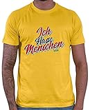 HARIZ Herren T-Shirt Ich Hasse Menschen Sprüche Rot Schwarz Weiß Plus Geschenkkarten Gold Gelb 3XL