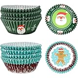 Selldorado® 200x Muffinform Papier bunt - Muffinförmchen für Weihnachten - Cupcake Formen Santa Claus - Muffin Papierförmchen - Backfö