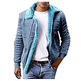 CHENYM Teddy Fleece Sweatjacke Herren Motorradjacke Mit ReißVerschluss Feldjacke Jagdjacke Outwear Reverskragen PlüSchjacke Fleece GefüTtert Mantel Sherpa Jacket Kurzmantel Winterjack