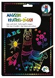 Ursus 24559200F Magische Kratzel, DIN A5, schwarz, mit Regenbogen Effekt, 10 Bogen 250 g/qm, inklusive 1 Bambusstift und Kratzanleitung, ideal als Geschenk, b