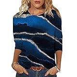 Damen Langarm Lose Bluse Hemd Shirt Oversize Sweatshirt Oberteil Rundhals Tops Oberteile Gedrucktes Lässiges T-Shirt Komfortabel Sweatshirt Bluse T-Shirts Top