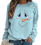 ORANDESIGNE Pullover Damen Rudolph Rentier Elfe Weihnachtspullover Kapuzenpullover Teenager Mädchen Weihnachtspulli Weihnachtsmann Christmas Sweatshirt Xmas Pulli Shirt J Blau 3XL