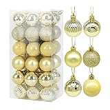 XIN NA RUI Christbaumkugeln, 48 stücke Weihnachtsbälle 2 Set von 24pcs / Eimer 4 cm Weihnachtsbälle Glänzend Glitter Matte Weihnachtsdekoration Ball Plastik for Z