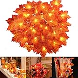 Lichterkette Ahornblätter Lichterketten, dekorative Lichter warmweiß, batteriebetriebene Weihnachtsbeleuchtung für Zuhause, Baum, Festivalparty, Schlafzimmer, Innenwanddekoration (4m-40LED)