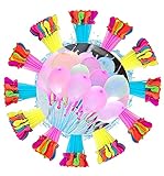 Bunch o balloons,100 wasserbomben in 60 sekunden,Wasserbomben set Wasser-bomben bunt mit Füllhilfe ideal für splash toys wasserbomben-111 pcs(111nachfüllbare Kunststoffrohre enthalten)