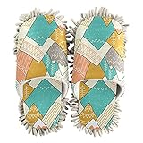 PUXUQU Damen Reinigungshausschuhe Vintage skandinavischer Stil Berge Haus Schuhe Hausschuhe Bodenreinigung Mop Schuhe Hausschuhe für Damen Herren Kinder Indoor, mehrfarbig, 41/44 EU