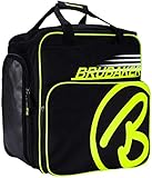 Brubaker Super Champion Skischuhtasche Helmtasche Rucksack mit Schuhfach - Schwarz/Neon Gelb