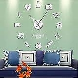 JKLMZYT Stolz darauf, eine Krankenschwester zu Sein 3D DIY Mute Spiegeleffekt Wanduhr Drogerie Krankenhaus Wandkunst Dekor Uhr Uhr Geschenk für Arzt & Krankenschwester-27INCH