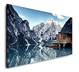 Paul Sinus Art Dolomiten Bergwelt in den Alpen 120x 60cm Panorama Leinwand Bild XXL Format Wandbilder Wohnzimmer Wohnung Deko Kunstdruck