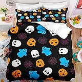 CCBAO Home Kingsize-Bettwäsche-Set Indoor Weicher Bettbezug 3-Teiliges Set Mit 2 Kissenbezügen Geeignet Für Halloween-Doppelbett-Schlafzimmer-Hotel 200x200