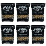 Jack Daniel's Tennessee Whiskey Barrel Smoking Oak Wood Chips für Holzkohle-, Gas- oder Elektro-Grills und Smoker, 450 Kubikzoll (6 Stück)