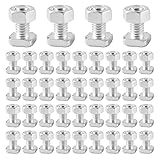 Rainao Aluminium Hammerkopfschrauben,Flachkopfschrauben Mit Muttern, Gewächshaus Zubehör, Gewächshausschrauben,Gewächshaus Reparaturwerkzeug, Für Gartenpflanzen Im Freien Gewächshaus(50 Stück)