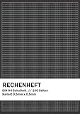 RECHENHEFT DIN A4 Schulheft // 100 Seiten // Kariert 0,5mm x 0,5mm: Rechenheft für technische Anwendungen | Mathematik | Physik | Chemie | Biologie | Elegantes Matt S