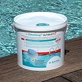 BAYROL e-Chlorilong ULTIMATE 7 – Zwei Phasen Chlortabletten 300 g mit 7 Funktionen für eine optimale und dauerhafte Desinfektion von Poolwasser und Filter - 4,8 kg