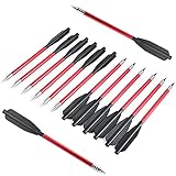 SHARROW Armbrustbolzen 6,2 Zoll Aluminium Armbrust Bolzen Pfeile mit Stahl Jagdspitzen Spitzen Jagdpfeile Armbrustpfeile für 50-80lbs Mini Armbrust Bogenschießen Jagd Schießen (Rot, 24 Stück)